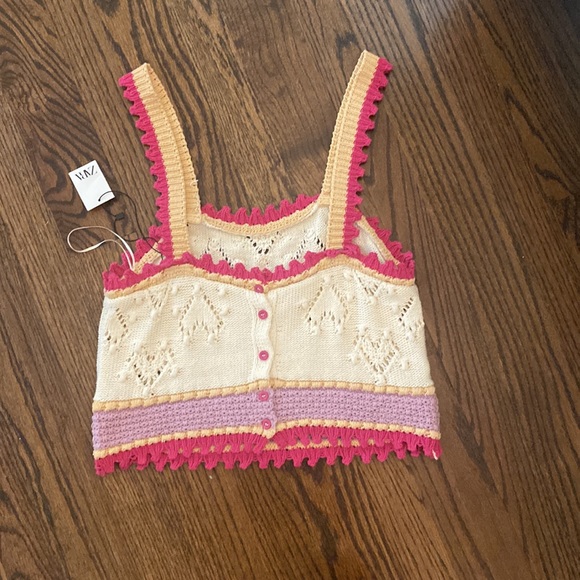 Zara | Tops | Nwt Zara Crochet Knit Heart Top | Poshmark